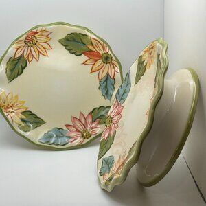 Longaberger Sunflower Candle Holder Set of Two